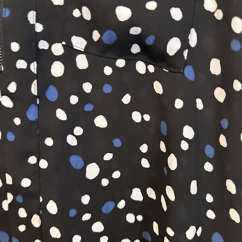Torrid Black Blouse with Blue and White Dots - Picture 11 of 12